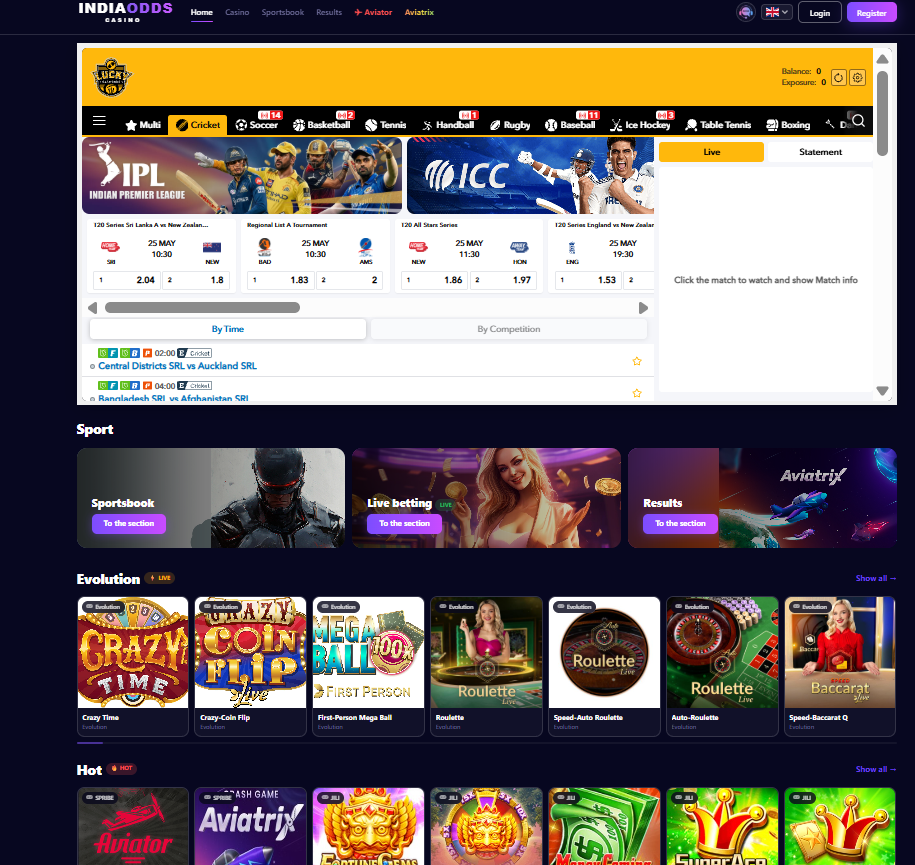 indiodds.live demo preview